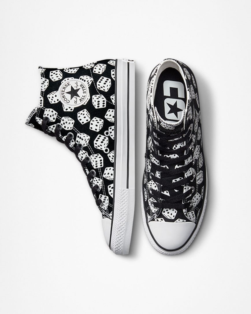 Skate Topanky Converse Chuck Taylor All Star Pro Dice Damske Čierne Biele | SK 11WR5C2